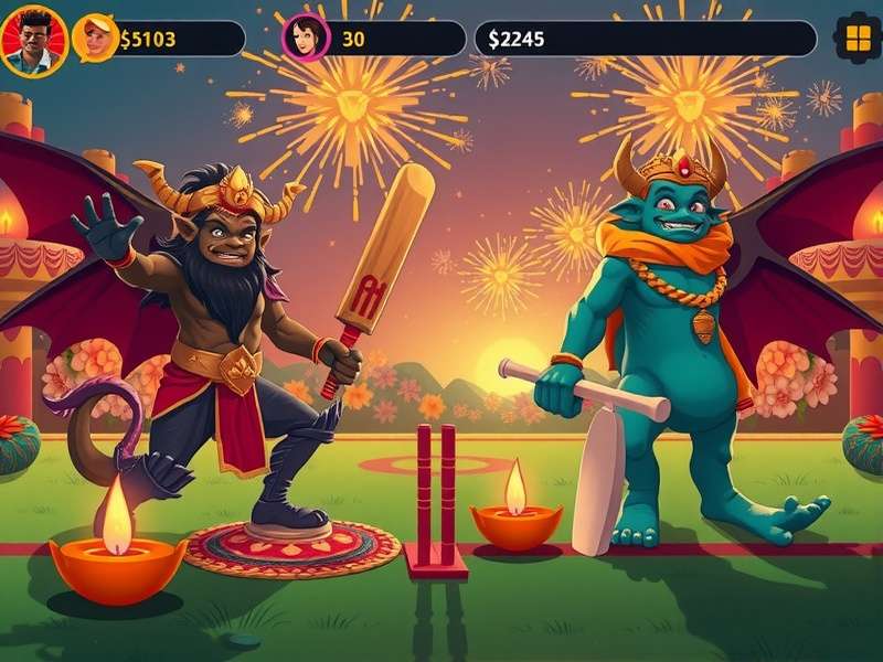 Anise Colossus Diwali event featuring fireworks and mythical creatures